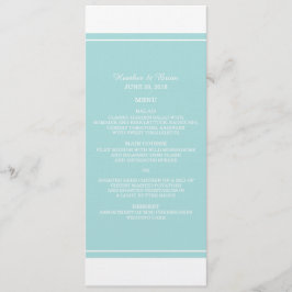 Turquoise Simply Elegant Wedding Menu