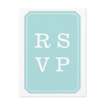 Turquoise Simply Elegant Wedding RSVP Briefkaart