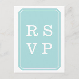 Turquoise Simply Elegant Wedding RSVP Briefkaart