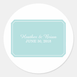 Turquoise Simply Elegant Wedding Stickers
