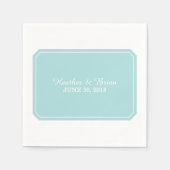 Turquoise Simpply Elegant Paper Napkins Servetten (Voorkant)