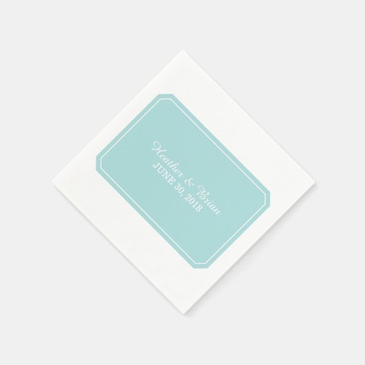 Turquoise Simpply Elegant Paper Napkins Servetten (Hoek)