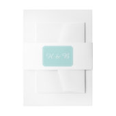 Turquoise simpply Elegant Wedding Belly Bands Uitnodigingen Wikkel (Voorkant Voorbeeld)