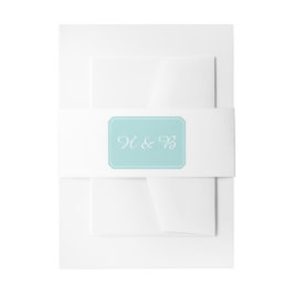Turquoise simpply Elegant Wedding Belly Bands Uitnodigingen Wikkel