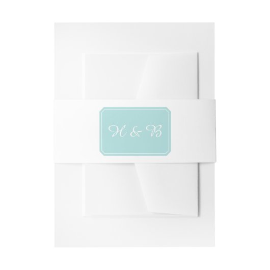 Turquoise simpply Elegant Wedding Belly Bands Uitnodigingen Wikkel (Voorkant Voorbeeld)