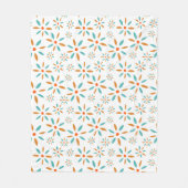 Turquoise Sinaasappel Abstracte Bloemen Patroon Mi Fleece Deken (Voorkant)
