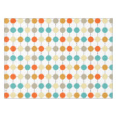 Turquoise Sinaasappel Circles Mid Century Retro Tafelkleed (Voorkant (Horizontaal))