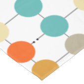 Turquoise Sinaasappel Circles Mid Century Retro Tafelkleed (Gekanteld)