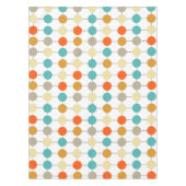 Turquoise Sinaasappel Circles Mid Century Retro Tafelkleed (Voorkant)