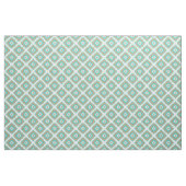 Turquoise Sinaasappel Diamond Squares Ikat Pattern Stof (Fat Quarter)