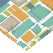 Turquoise Sinaasappel Groene Vierkantjes Starburst Tafelkleed (Gekanteld)