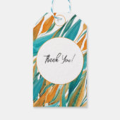 Turquoise Sinaasappel Mooie Waterverf gepersonalis Cadeaulabel (Achterkant)