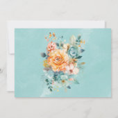 Turquoise Sinaasappel Pioen Vrijgezellenfeest Rece Kaart (Achterkant)