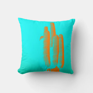 Turquoise Sinaasappel Saguaro Cactus Moderne kunst Kussen