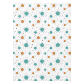 Turquoise Sinaasappel Starburst Mid Century Patter Tafelkleed (Voorkant)