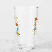 Turquoise Sinaasappel Tan cirkels en lijnen Mid Ce Glas (Links)