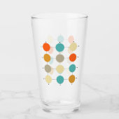 Turquoise Sinaasappel Tan cirkels en lijnen Mid Ce Glas (Voorkant)