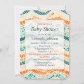 Turquoise Sinaasappels perzik golvende Waterverf s Kaart (Voorkant)