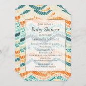 Turquoise Sinaasappels perzik golvende Waterverf s Kaart (Voorkant / Achterkant)