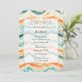 Turquoise Sinaasappels perzik Waterverf golvende s Kaart (Staand voorkant)