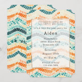 Turquoise Sinaasappels perzik Waterverf golvende s Kaart (Voorkant / Achterkant)