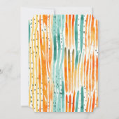 Turquoise Sinaasappels perzik Waterverf Stripes Kaart (Achterkant)