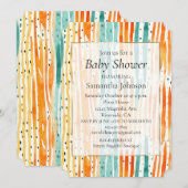 Turquoise Sinaasappels perzik Waterverf Stripes Kaart (Voorkant / Achterkant)