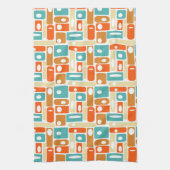 Turquoise Sinaasappels rechthoekig patroon uit het Theedoek (Verticaal)