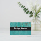 Turquoise Sjabloon Elegant Bold Layout 100 Boxed Visitekaartje (Staand voorkant)