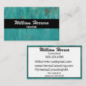 Turquoise Sjabloon Elegant Bold Layout 100 Boxed Visitekaartje (Voorkant / Achterkant)