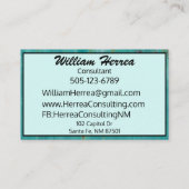 Turquoise Sjabloon Elegant Bold Layout 100 Boxed Visitekaartje (Achterkant)