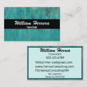Turquoise Sjabloon Elegant Bold Layout 100 Boxed Visitekaartje (Voorkant / Achterkant)