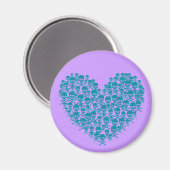 Turquoise Skull Heart Magneet (Voorkant / Achterkant)