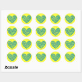 Turquoise Skull Heart Ronde Sticker (Vel)