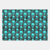 Turquoise Skulls and Sunflower Series Design 1 Inpakpapier Vel (Voorkant 2)