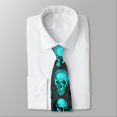 Turquoise Skulls and Sunflower Series Design 1 Stropdas (Gebonden)