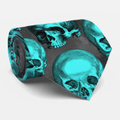 Turquoise Skulls and Sunflower Series Design 1 Stropdas (Opgerold)