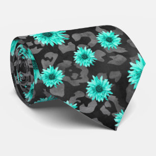 Turquoise Skulls and Sunflower Series Design 5 Stropdas
