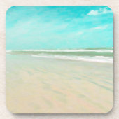 Turquoise Sky Beach Seascape Bier Onderzetter (Voorkant)