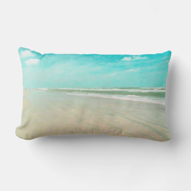 Turquoise Sky Beach Seascape Kussen (Voorkant)