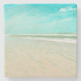 Turquoise Sky Beach Seascape Stenen Onderzetter
