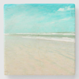 Turquoise Sky Beach Seascape Stenen Onderzetter