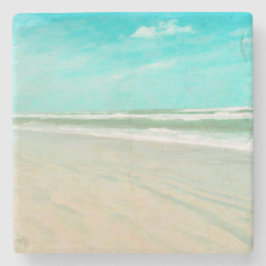 Turquoise Sky Beach Seascape Stenen Onderzetter