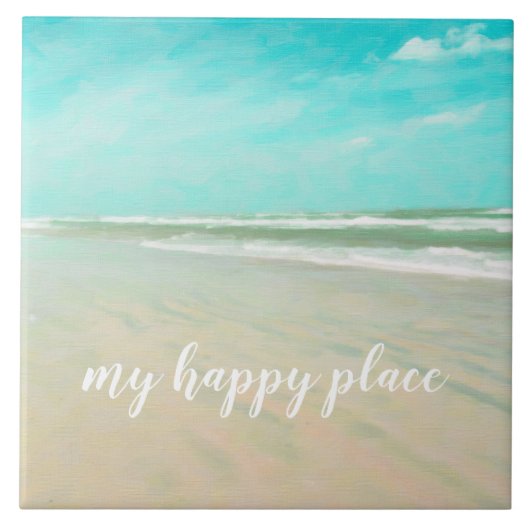 Turquoise Sky Beach Seascape Tegeltje (Voorkant)