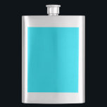 Turquoise Sky Blue Color past dit aan! Heupfles<br><div class="desc">Dit feestelijke aangepaste product is beschikbaar in een levendig cyaan blauw kleurendecor met een accent voor uzelf of als geschenk om altijd een indruk te maken. Klik op de knop "Aanpassen!" of klik op de link die u op deze productpagina vindt om een set gebruiksvriendelijke ontwerpgereedschappen weer te geven om...</div>
