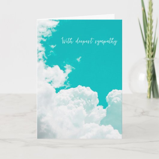 Turquoise Sky Clouds met diepste sympathie Kaart (Voorkant)
