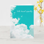 Turquoise Sky Clouds met diepste sympathie Kaart (Gele Bloem)