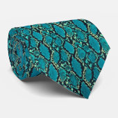 Turquoise Slangenhuid Stropdas (Opgerold)