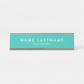 Turquoise Sleek Simple Custom Desk Name plate Bureau Naambordje (Voorkant)