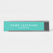 Turquoise Sleek Simple Custom Desk Name plate Bureau Naambordje (Voorkant)